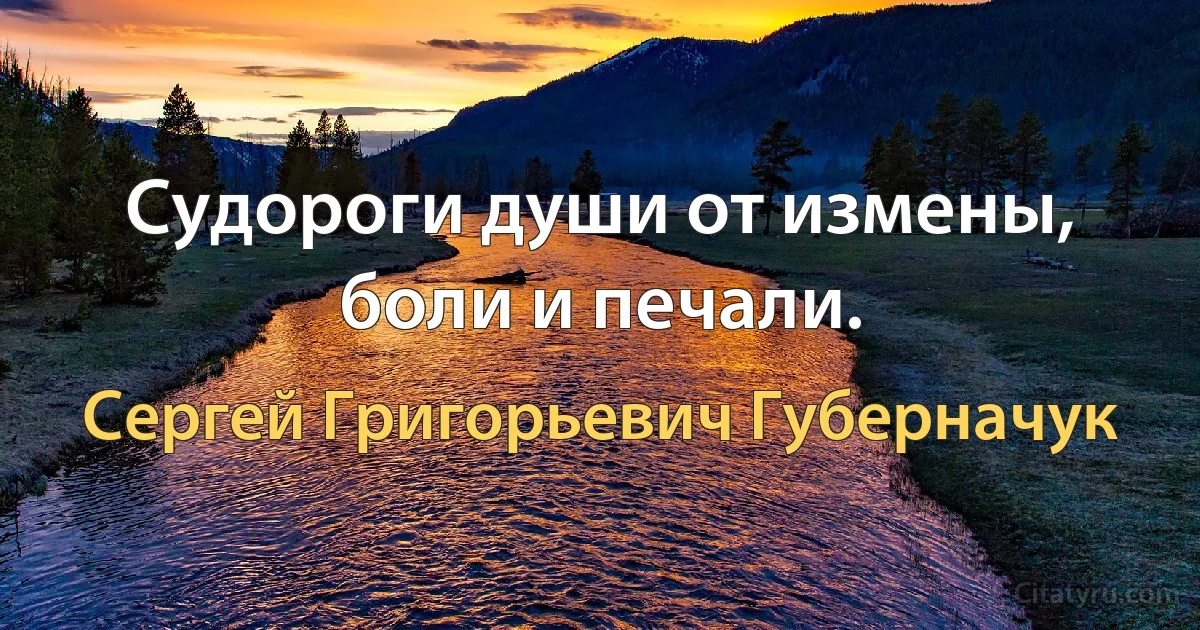 Судороги души от измены, боли и печали. (Сергей Григорьевич Губерначук)