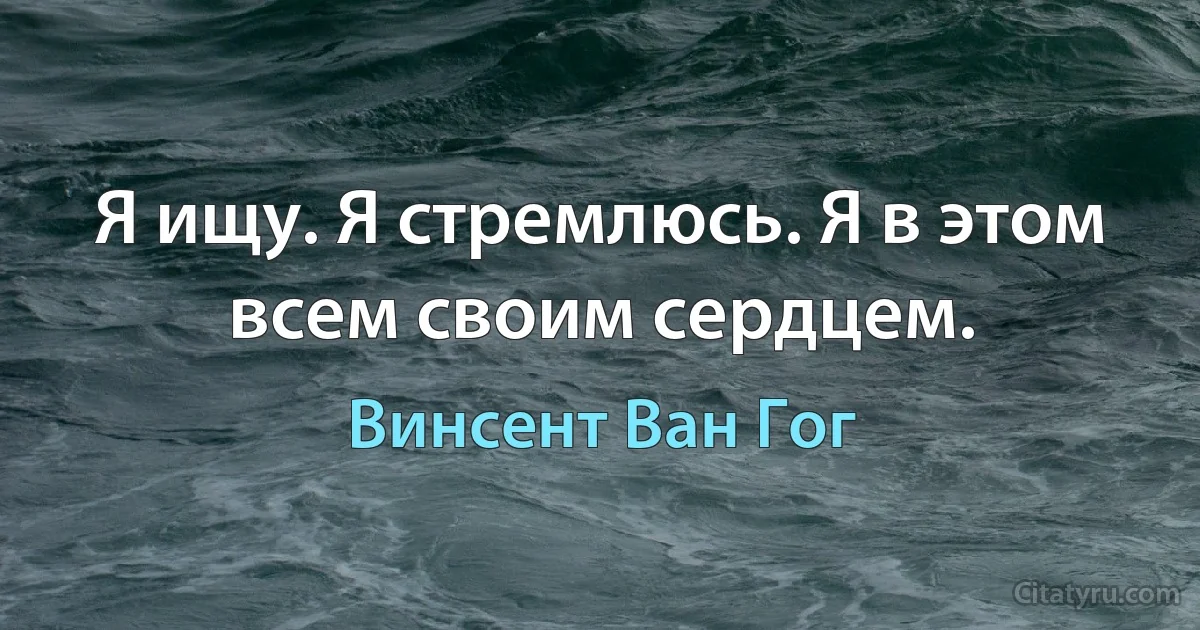 Я ищу. Я стремлюсь. Я в этом всем своим сердцем. (Винсент Ван Гог)