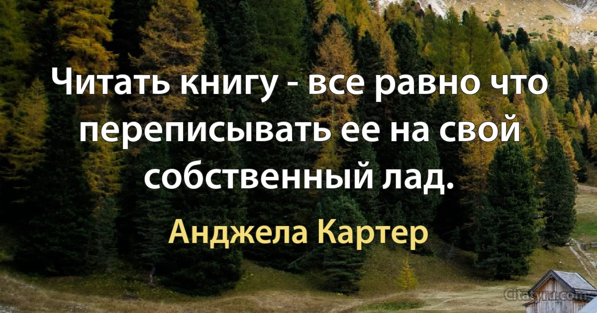 Читать книгу - все равно что переписывать ее на свой собственный лад. (Анджела Картер)