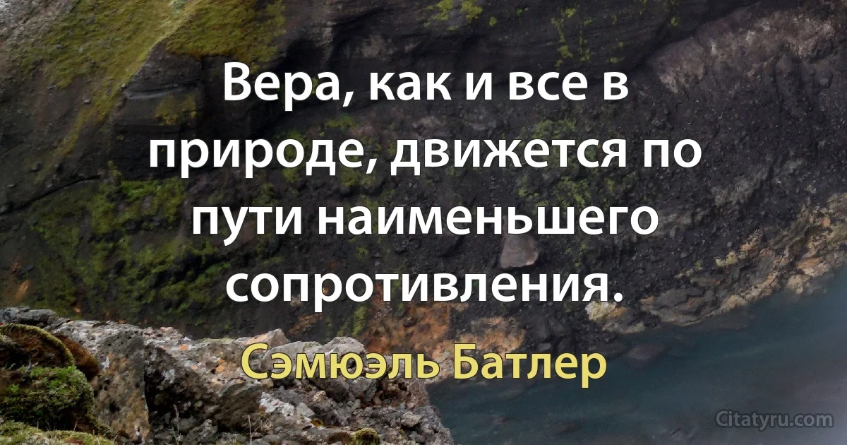 Вера, как и все в природе, движется по пути наименьшего сопротивления. (Сэмюэль Батлер)