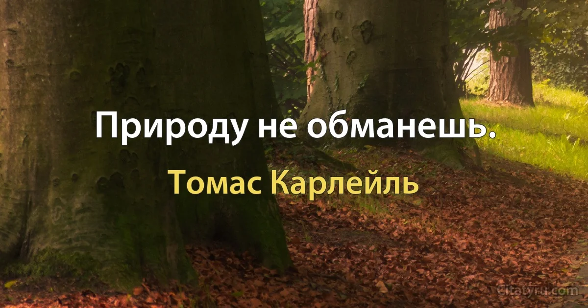 Природу не обманешь. (Томас Карлейль)