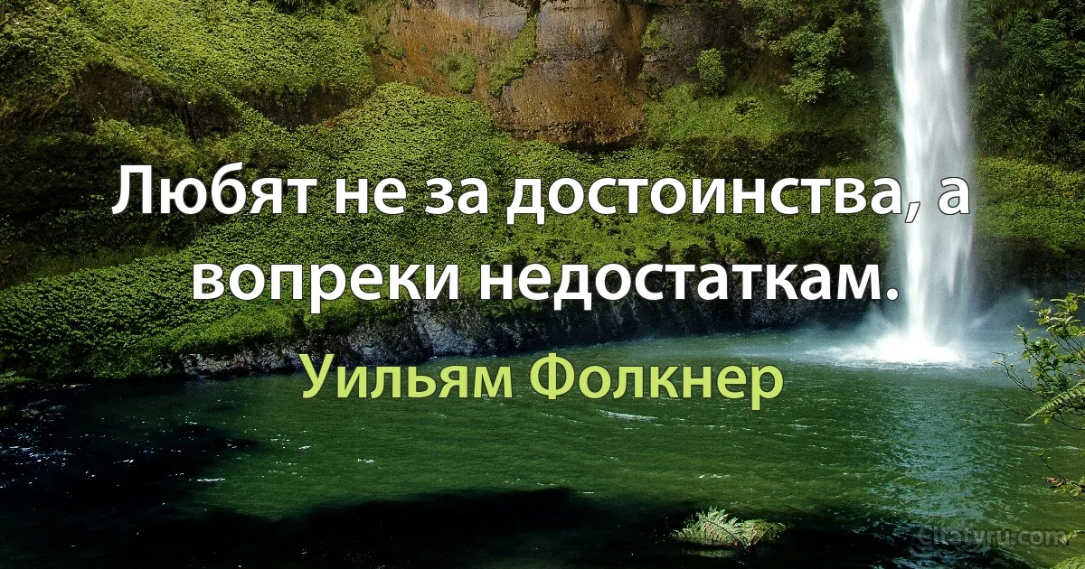 Любят не за достоинства, а вопреки недостаткам. (Уильям Фолкнер)