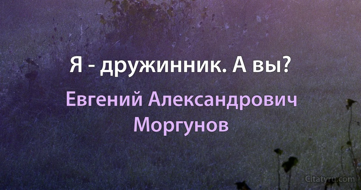 Я - дружинник. А вы? (Евгений Александрович Моргунов)