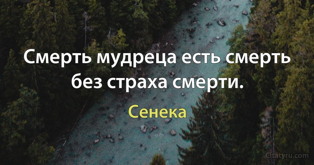 Смерть мудреца есть смерть без страха смерти. (Сенека)