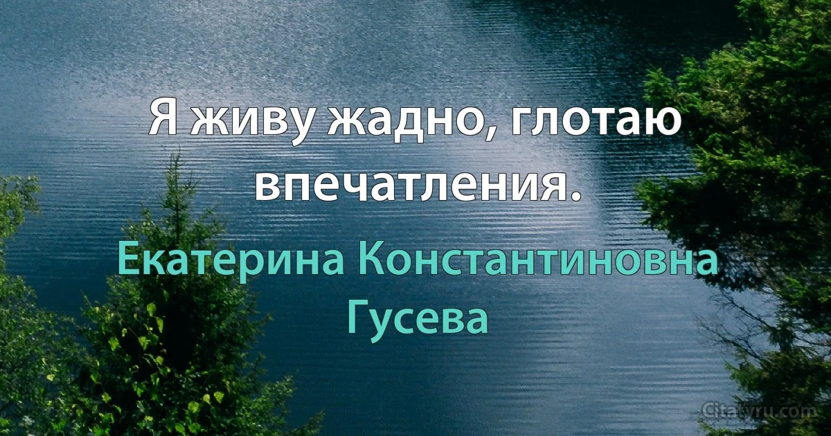 Я живу жадно, глотаю впечатления. (Екатерина Константиновна Гусева)