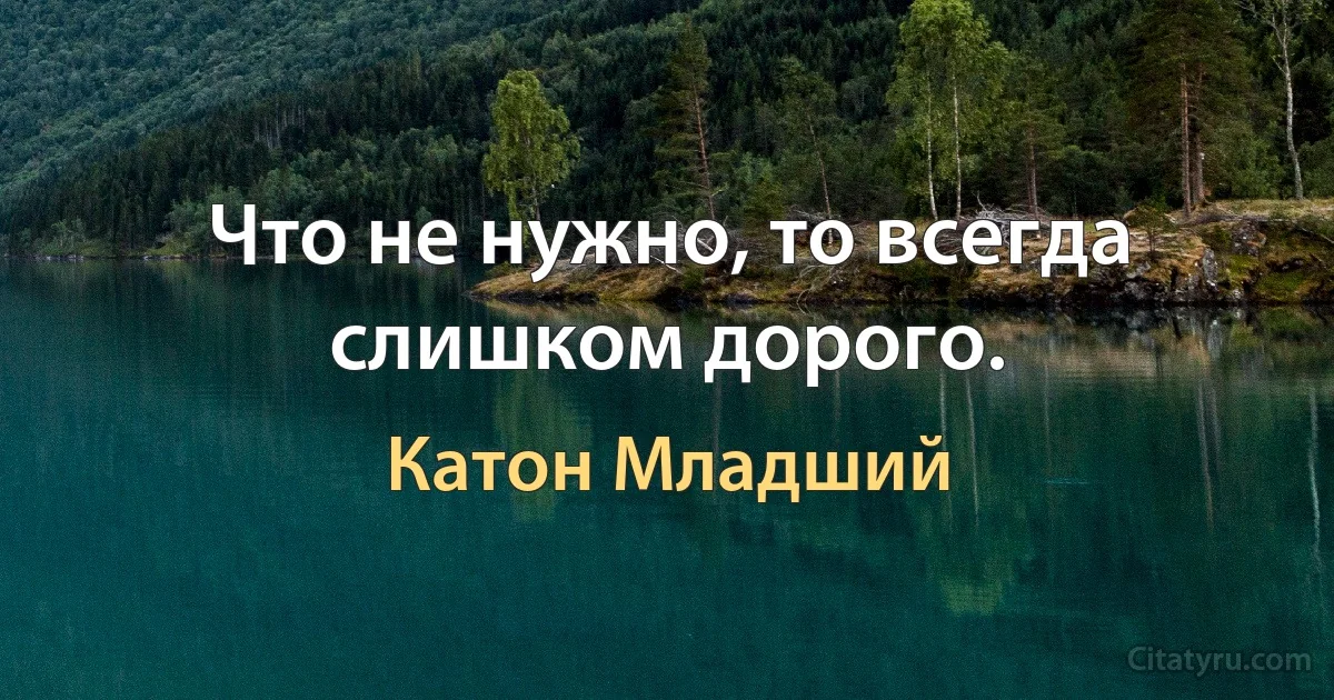 Что не нужно, то всегда слишком дорого. (Катон Младший)