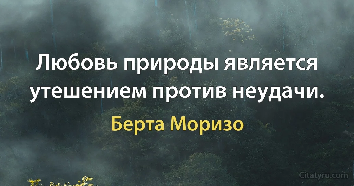 Любовь природы является утешением против неудачи. (Берта Моризо)