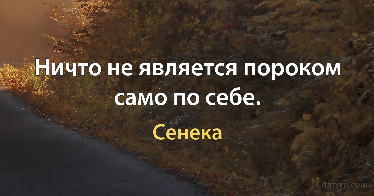 Ничто не является пороком само по себе. (Сенека)