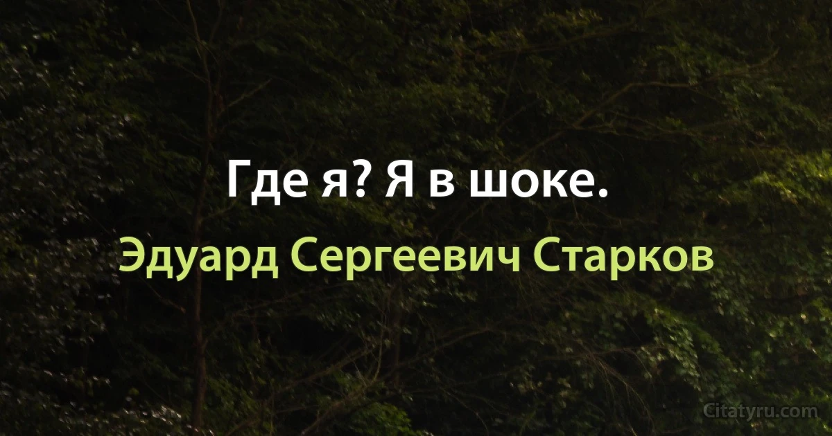 Где я? Я в шоке. (Эдуард Сергеевич Старков)