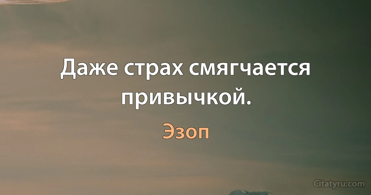 Даже страх смягчается привычкой. (Эзоп)