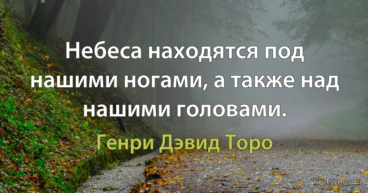 Небеса находятся под нашими ногами, а также над нашими головами. (Генри Дэвид Торо)