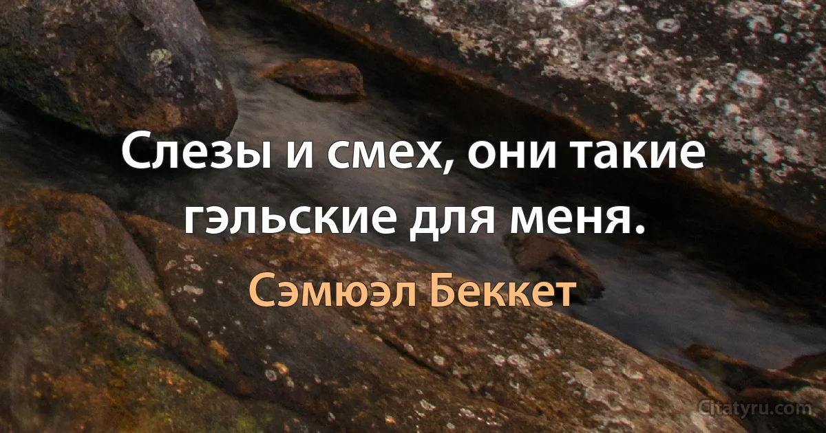 Слезы и смех, они такие гэльские для меня. (Сэмюэл Беккет)