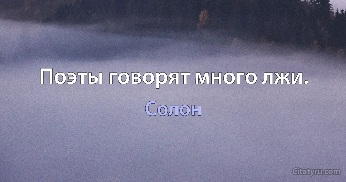 Поэты говорят много лжи. (Солон)