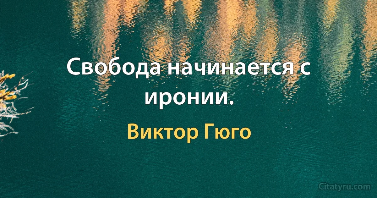 Свобода начинается с иронии. (Виктор Гюго)