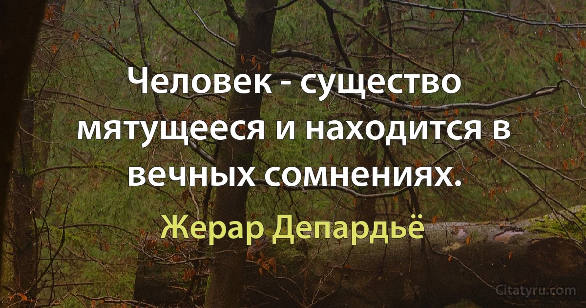 Человек - существо мятущееся и находится в вечных сомнениях. (Жерар Депардьё)