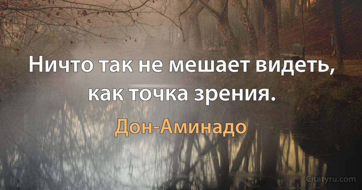 Ничто так не мешает видеть, как точка зрения. (Дон-Аминадо)