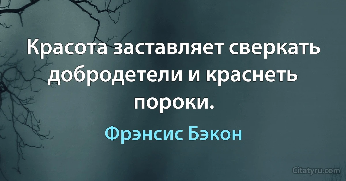 Красота заставляет сверкать добродетели и краснеть пороки. (Фрэнсис Бэкон)