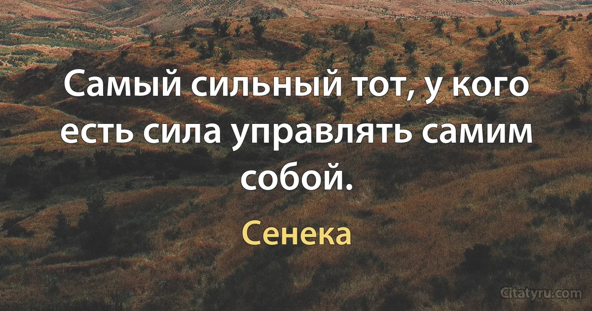 Самый сильный тот, у кого есть сила управлять самим собой. (Сенека)