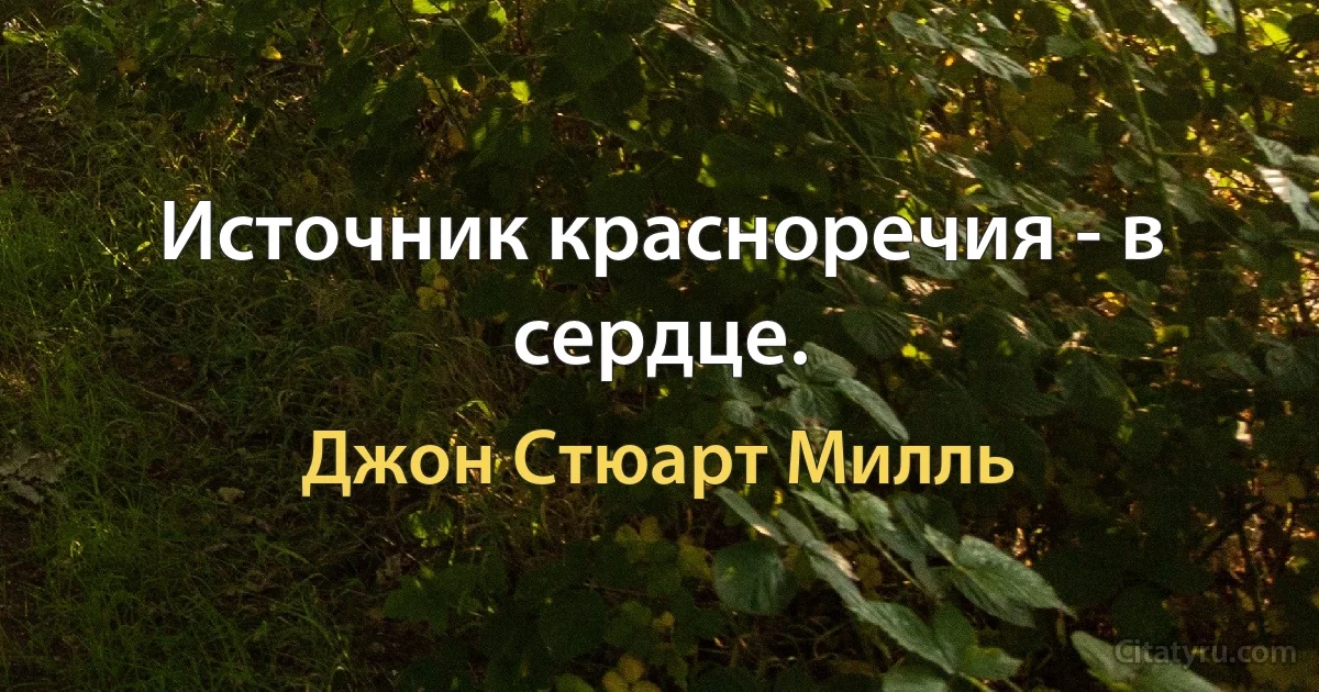 Источник красноречия - в сердце. (Джон Стюарт Милль)