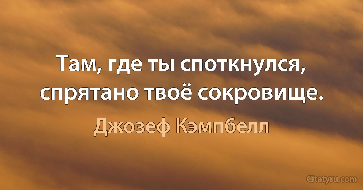 Там, где ты споткнулся, спрятано твоё сокровище. (Джозеф Кэмпбелл)