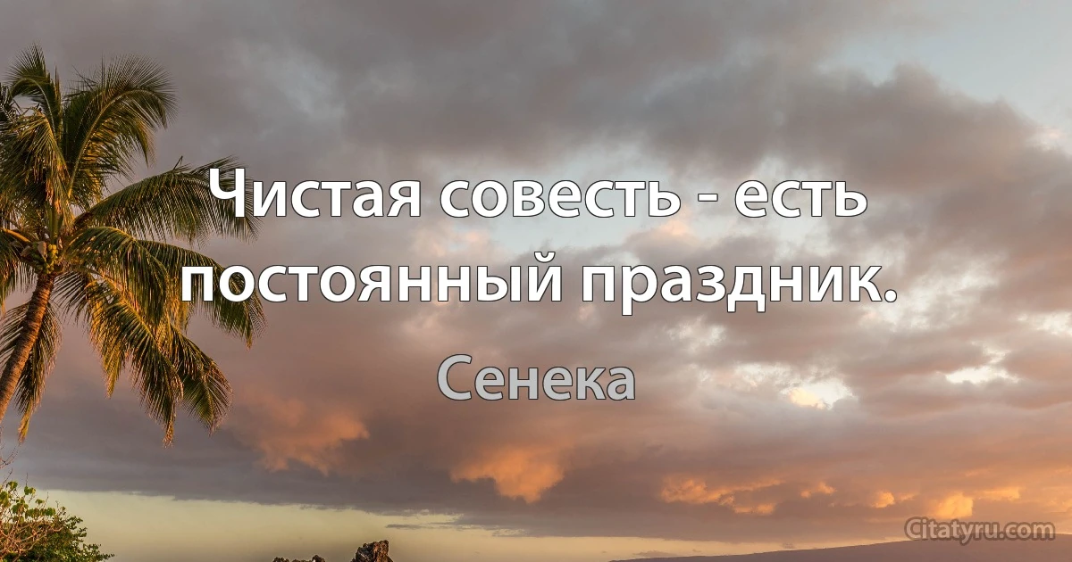 Чистая совесть - есть постоянный праздник. (Сенека)