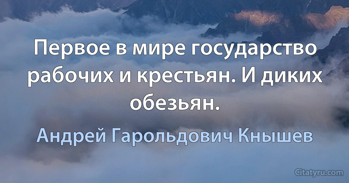 Первое в мире государство рабочих и крестьян. И диких обезьян. (Андрей Гарольдович Кнышев)