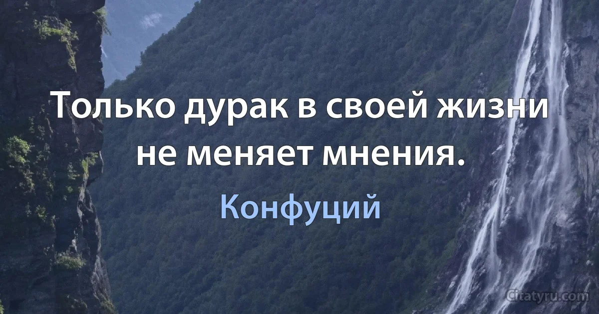 Только дурак в своей жизни не меняет мнения. (Конфуций)