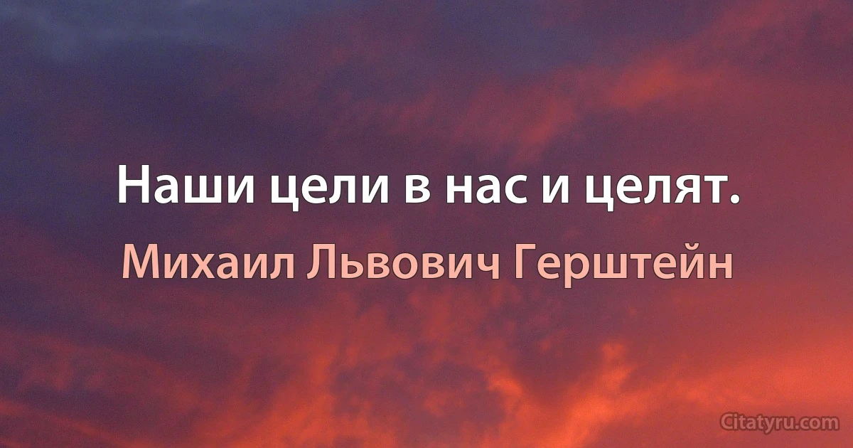 Наши цели в нас и целят. (Михаил Львович Герштейн)