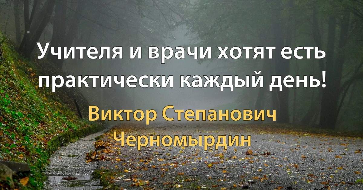 Учителя и врачи хотят есть практически каждый день! (Виктор Степанович Черномырдин)