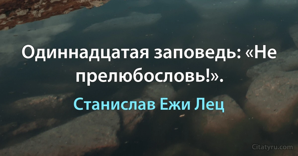 Одиннадцатая заповедь: «Не прелюбословь!». (Станислав Ежи Лец)