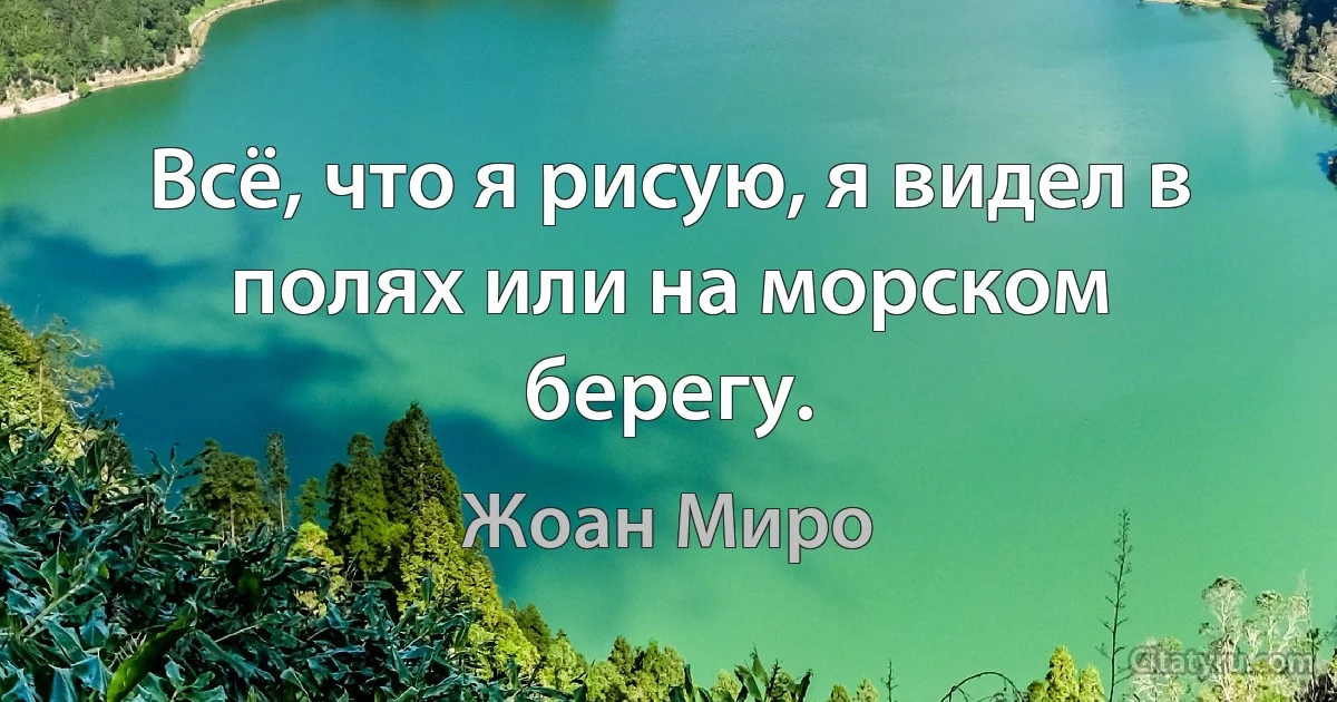 Всё, что я рисую, я видел в полях или на морском берегу. (Жоан Миро)