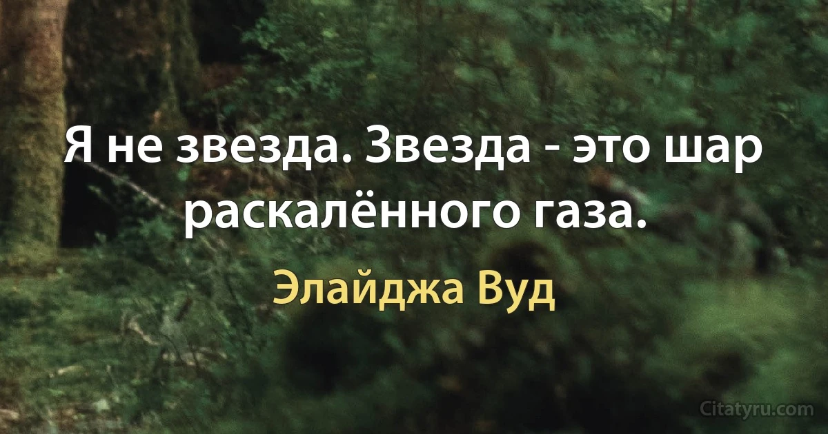 Я не звезда. Звезда - это шар раскалённого газа. (Элайджа Вуд)