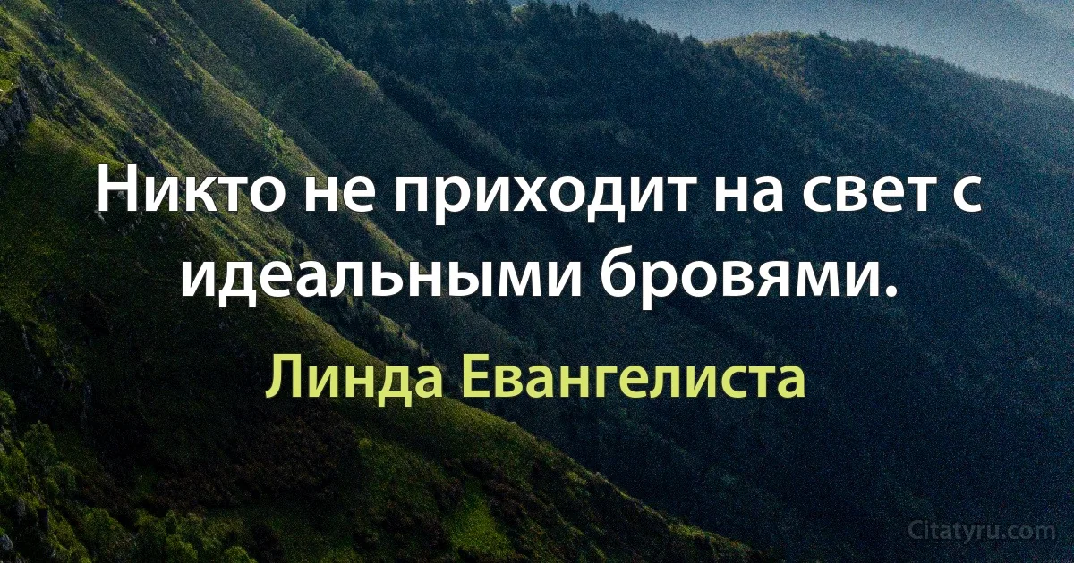 Никто не приходит на свет с идеальными бровями. (Линда Евангелиста)