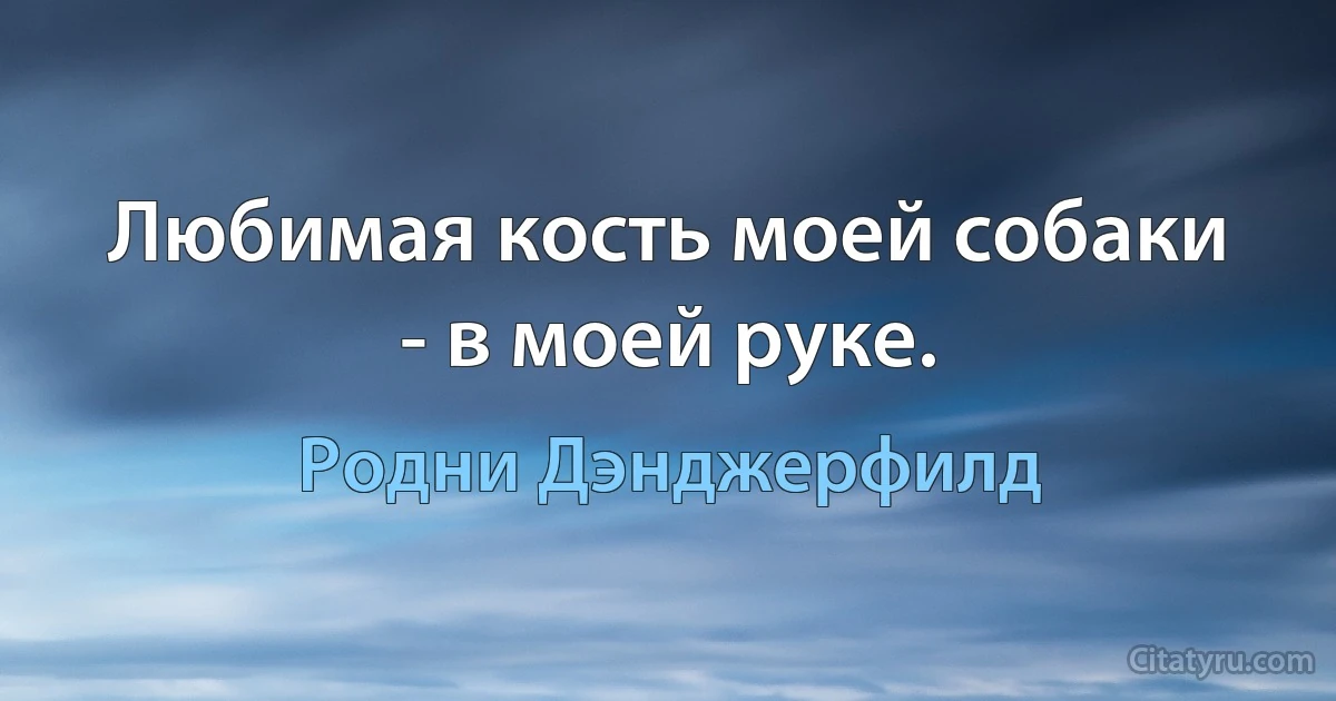 Любимая кость моей собаки - в моей руке. (Родни Дэнджерфилд)