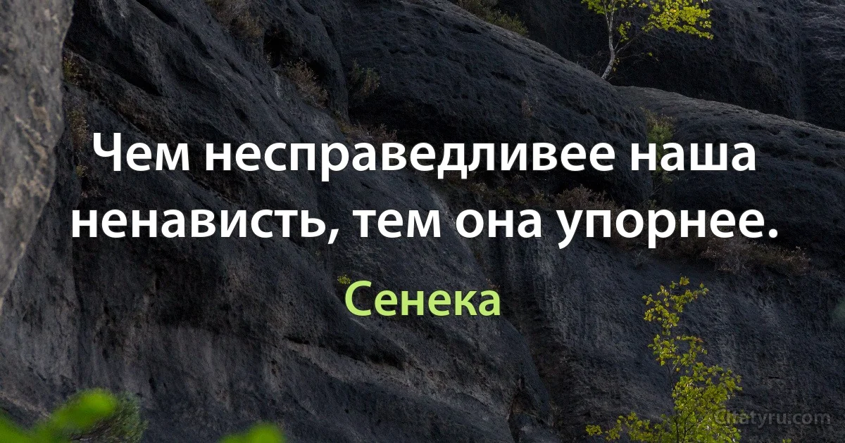 Чем несправедливее наша ненависть, тем она упорнее. (Сенека)