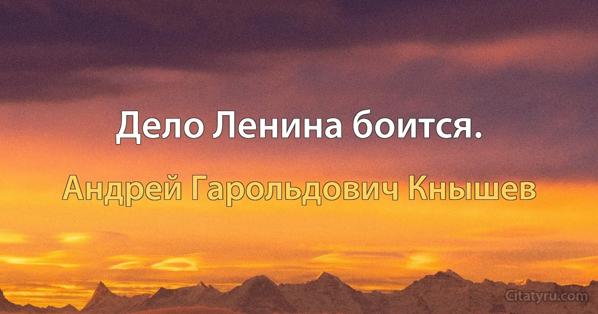 Дело Ленина боится. (Андрей Гарольдович Кнышев)