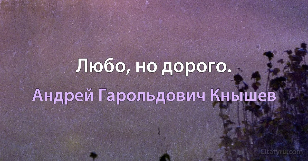 Любо, но дорого. (Андрей Гарольдович Кнышев)