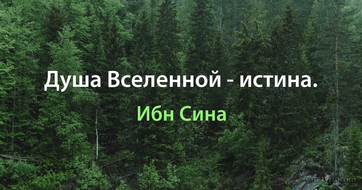 Душа Вселенной - истина. (Ибн Сина)