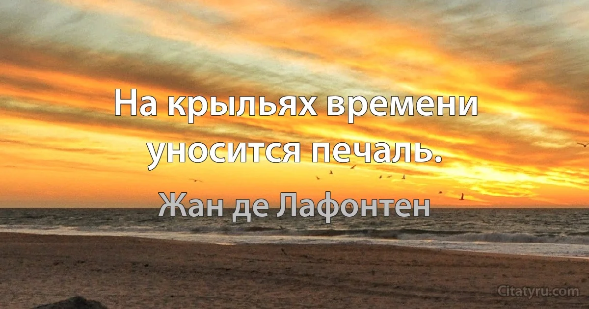 На крыльях времени уносится печаль. (Жан де Лафонтен)