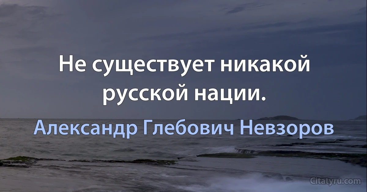 Не существует никакой русской нации. (Александр Глебович Невзоров)