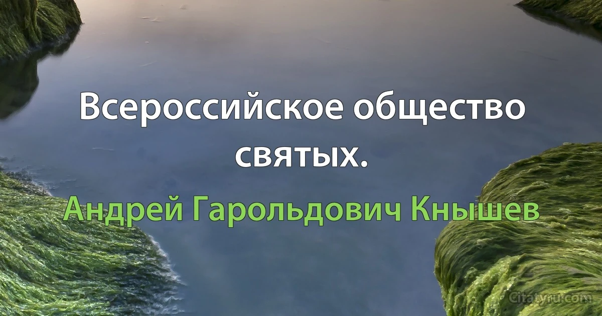 Всероссийское общество святых. (Андрей Гарольдович Кнышев)