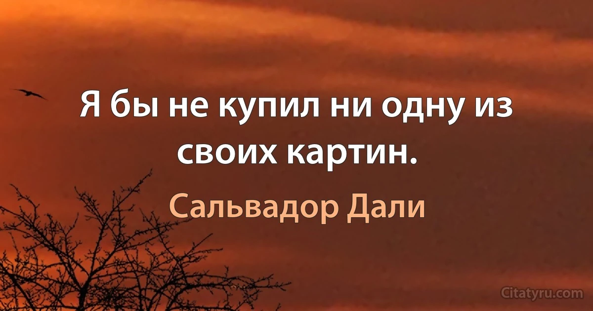 Я бы не купил ни одну из своих картин. (Сальвадор Дали)