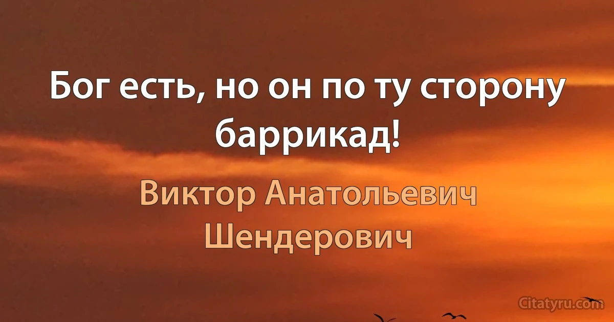 Бог есть, но он по ту сторону баррикад! (Виктор Анатольевич Шендерович)