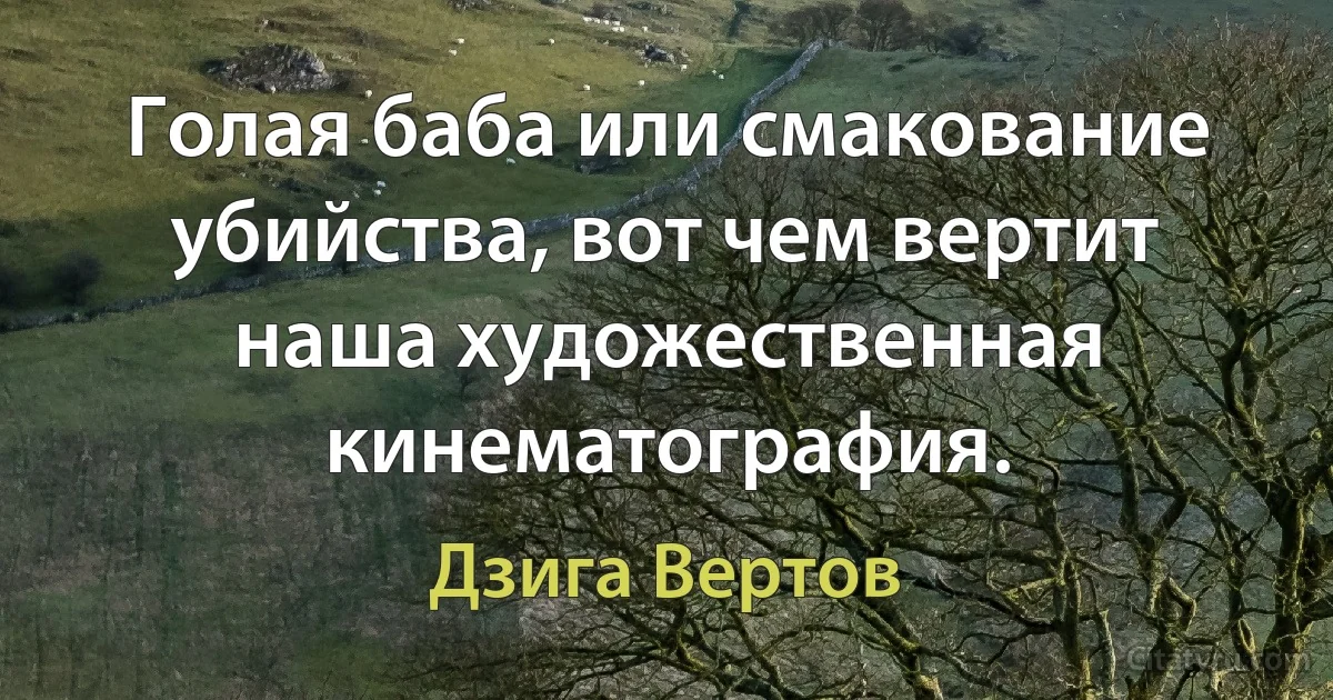 Голая баба или смакование убийства, вот чем вертит наша художественная кинематография. (Дзига Вертов)