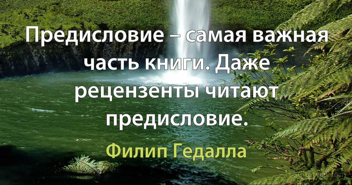 Предисловие – самая важная часть книги. Даже рецензенты читают предисловие. (Филип Гедалла)