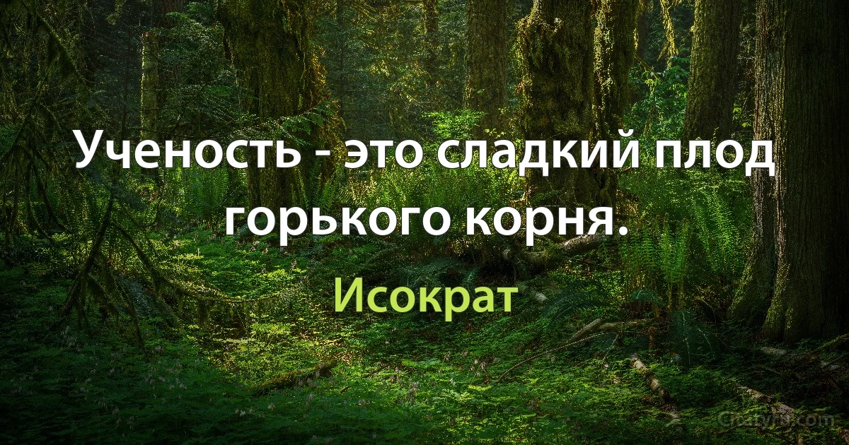 Ученость - это сладкий плод горького корня. (Исократ)