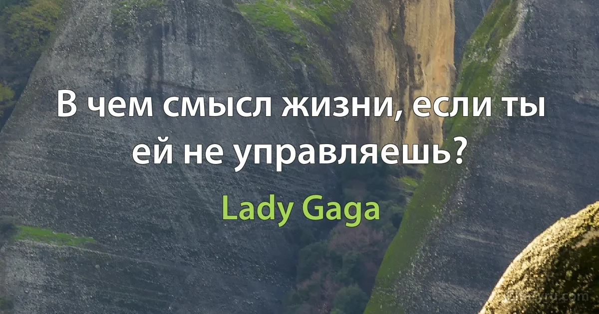 В чем смысл жизни, если ты ей не управляешь? (Lady Gaga)