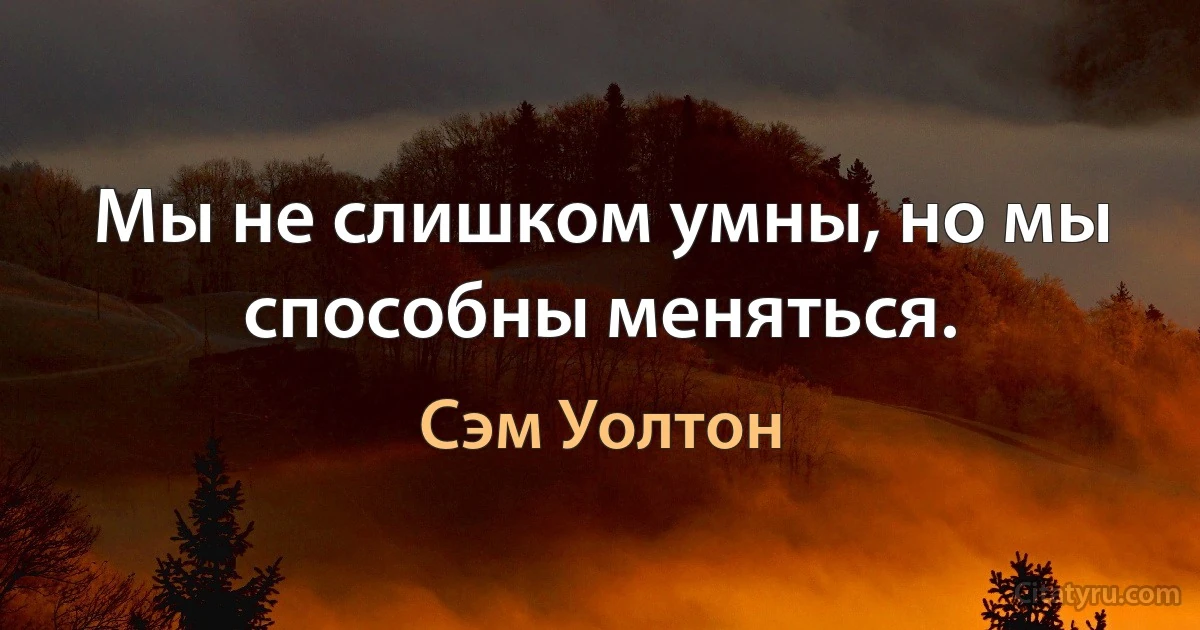 Мы не слишком умны, но мы способны меняться. (Сэм Уолтон)