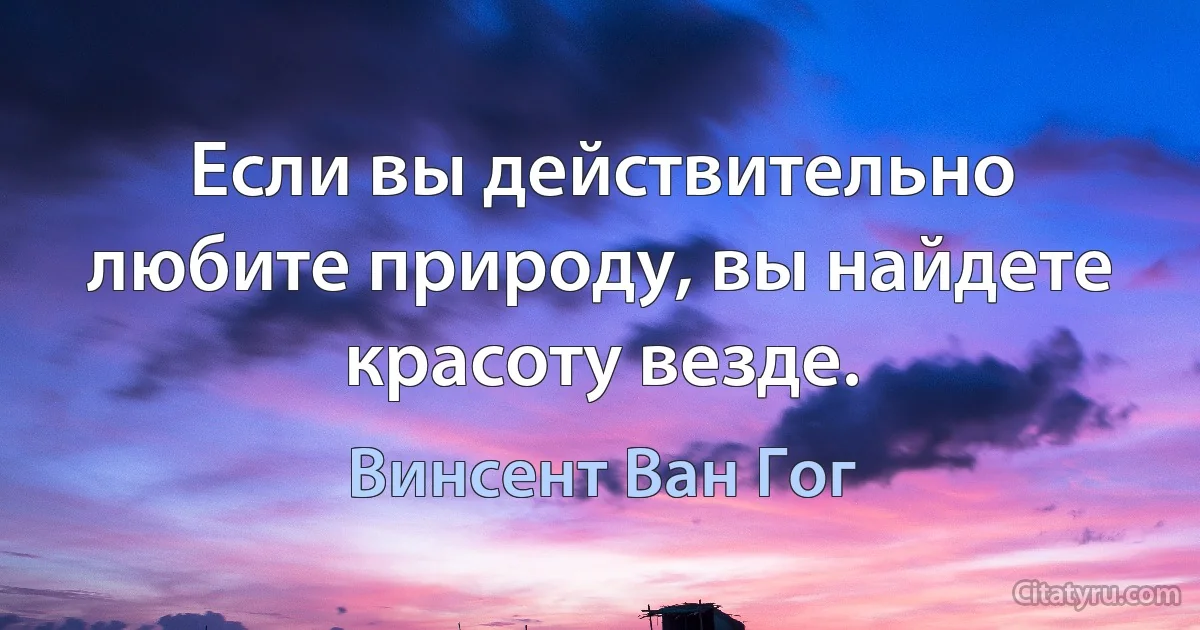 Если вы действительно любите природу, вы найдете красоту везде. (Винсент Ван Гог)