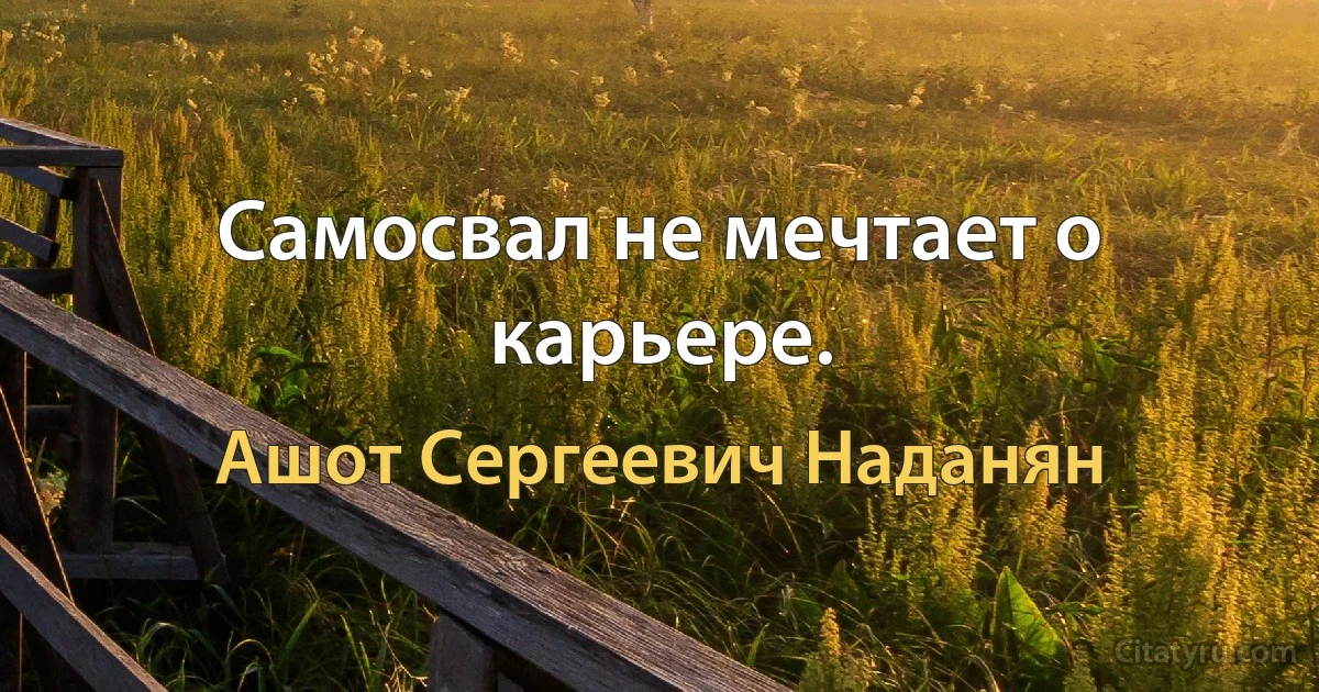 Самосвал не мечтает о карьере. (Ашот Сергеевич Наданян)